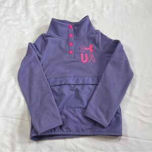Under Armour girl fleece button down sweater YSM size